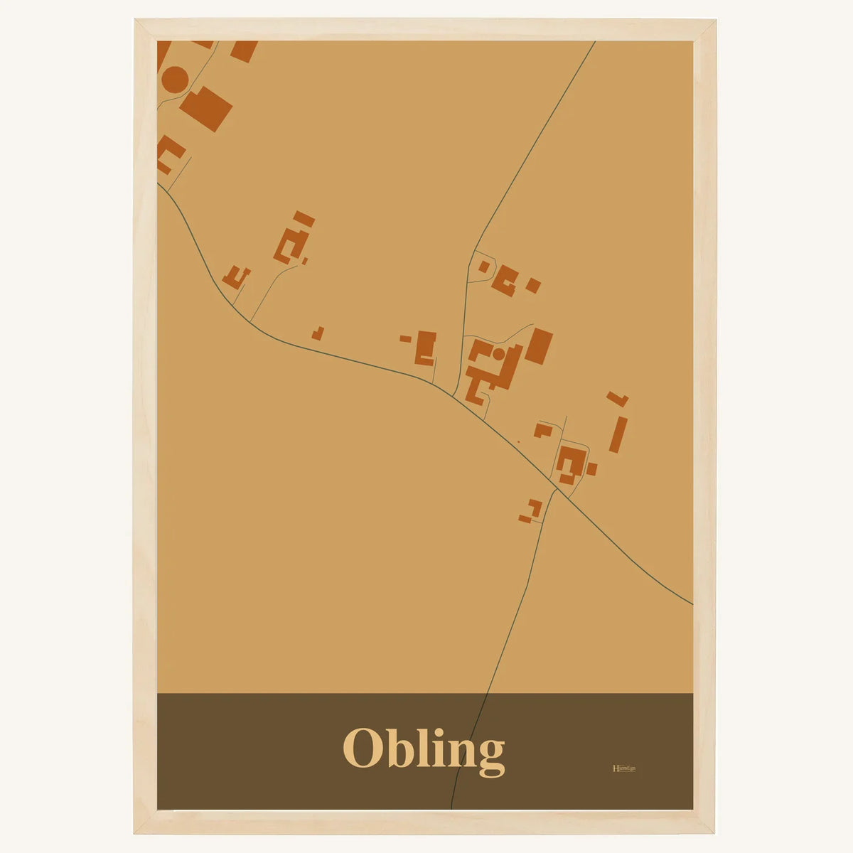 Obling plakat – Firkantet 2026 – Lys pastel brun