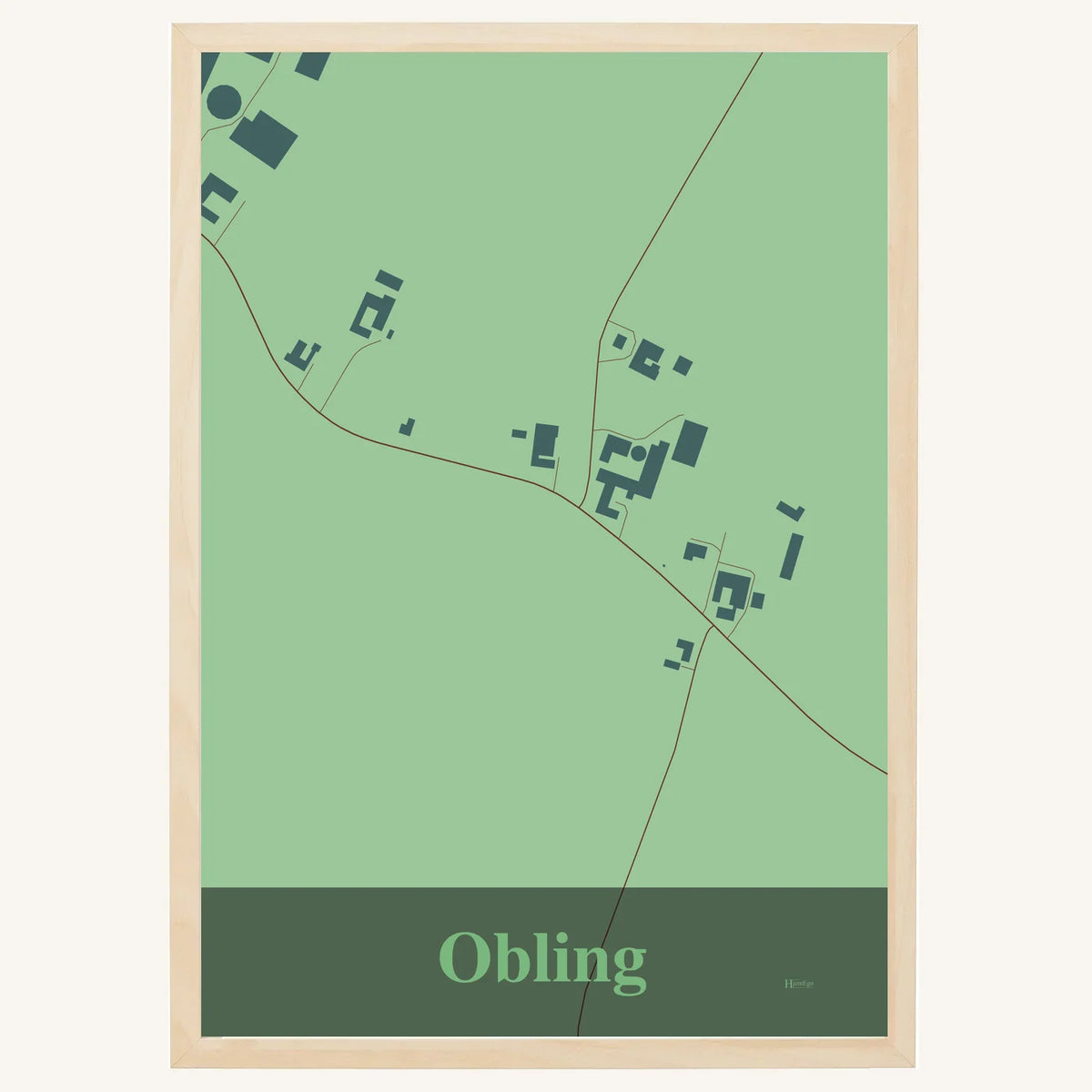 Obling plakat – Firkantet 2026 – Lys pastel grøn