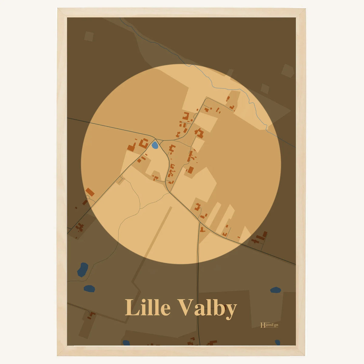 Lille Valby plakat – Centrum 2026 – Lys pastel brun