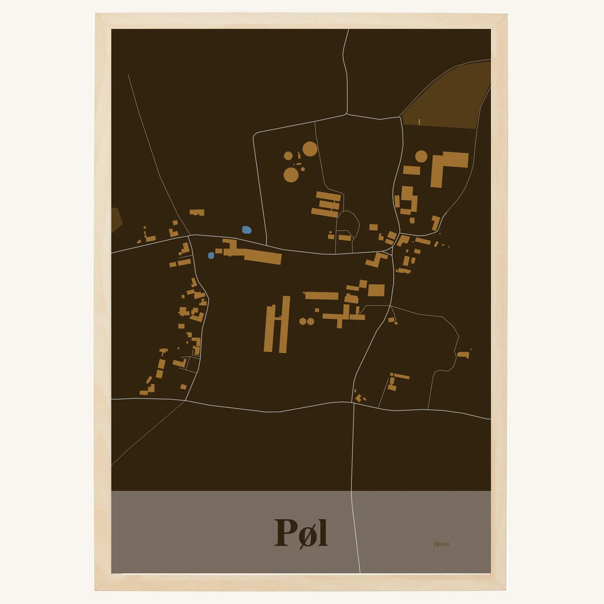Pøl plakat – Firkantet 2026 – Mørk brun