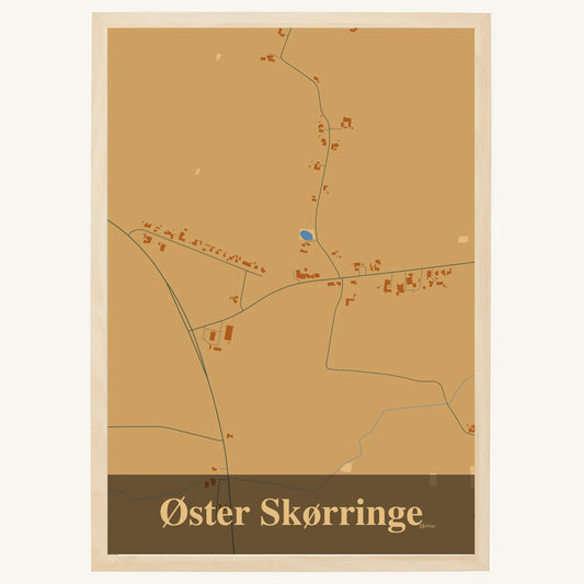Øster Skørringe plakat – Firkantet 2026 – Lys pastel brun