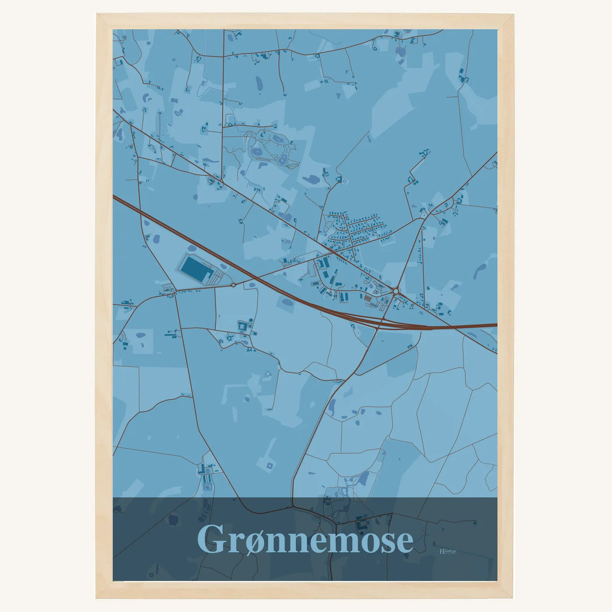 Grønnemose plakat – Firkantet 2026 – Lys pastel blå