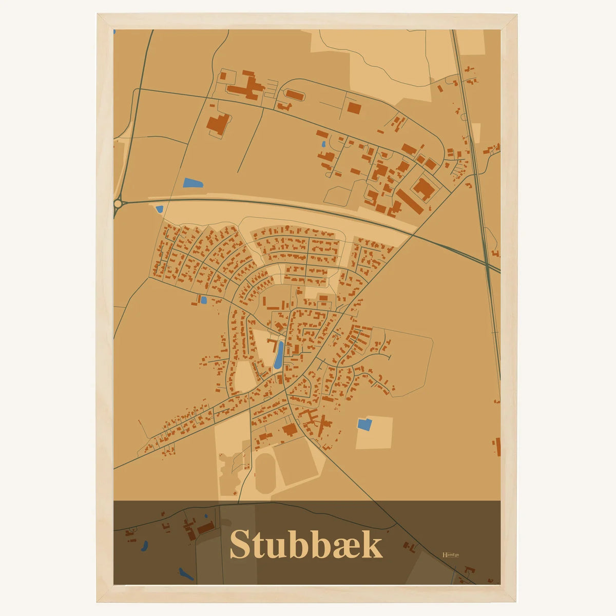 Stubbæk plakat – Firkantet 2026 – Lys pastel brun