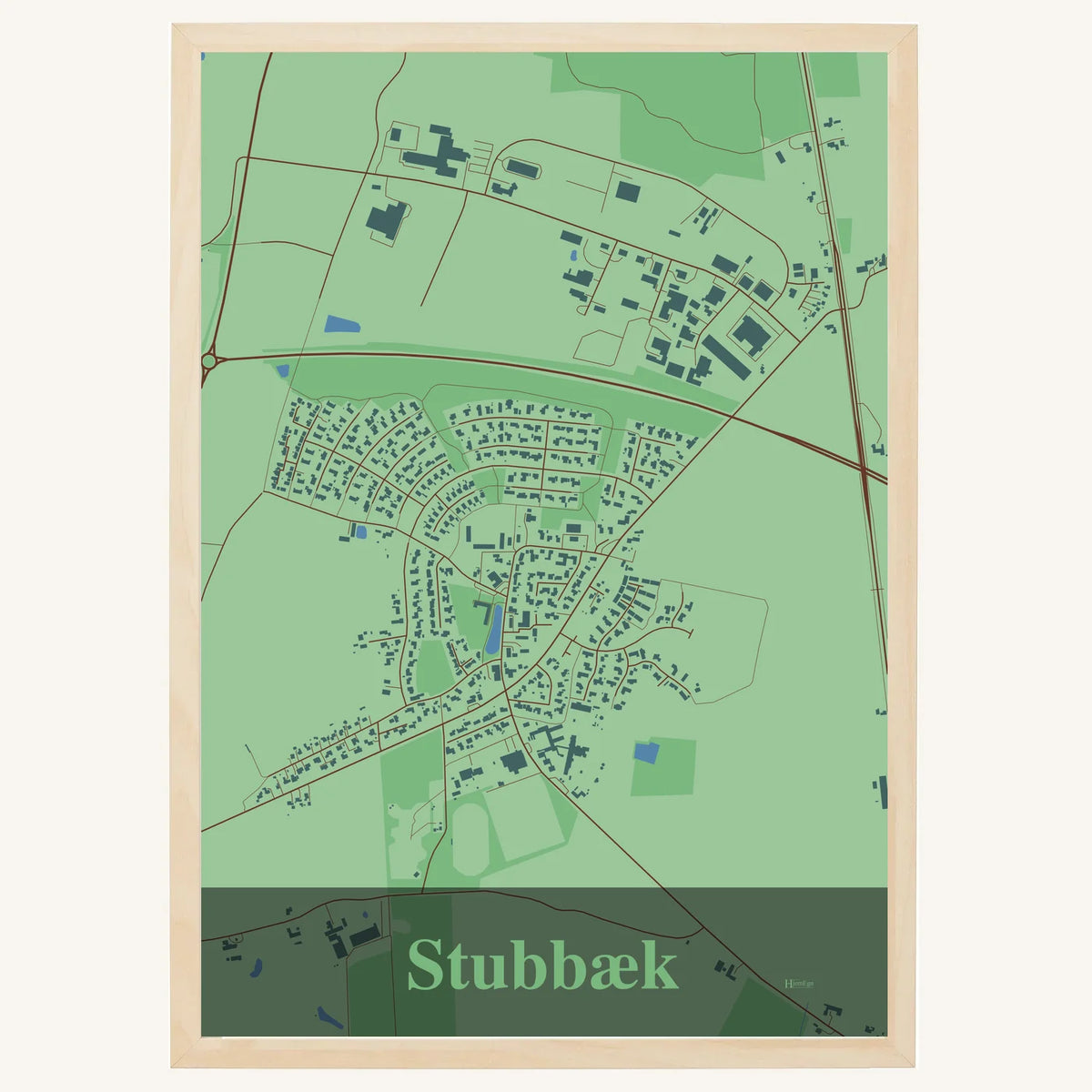 Stubbæk plakat – Firkantet 2026 – Lys pastel grøn