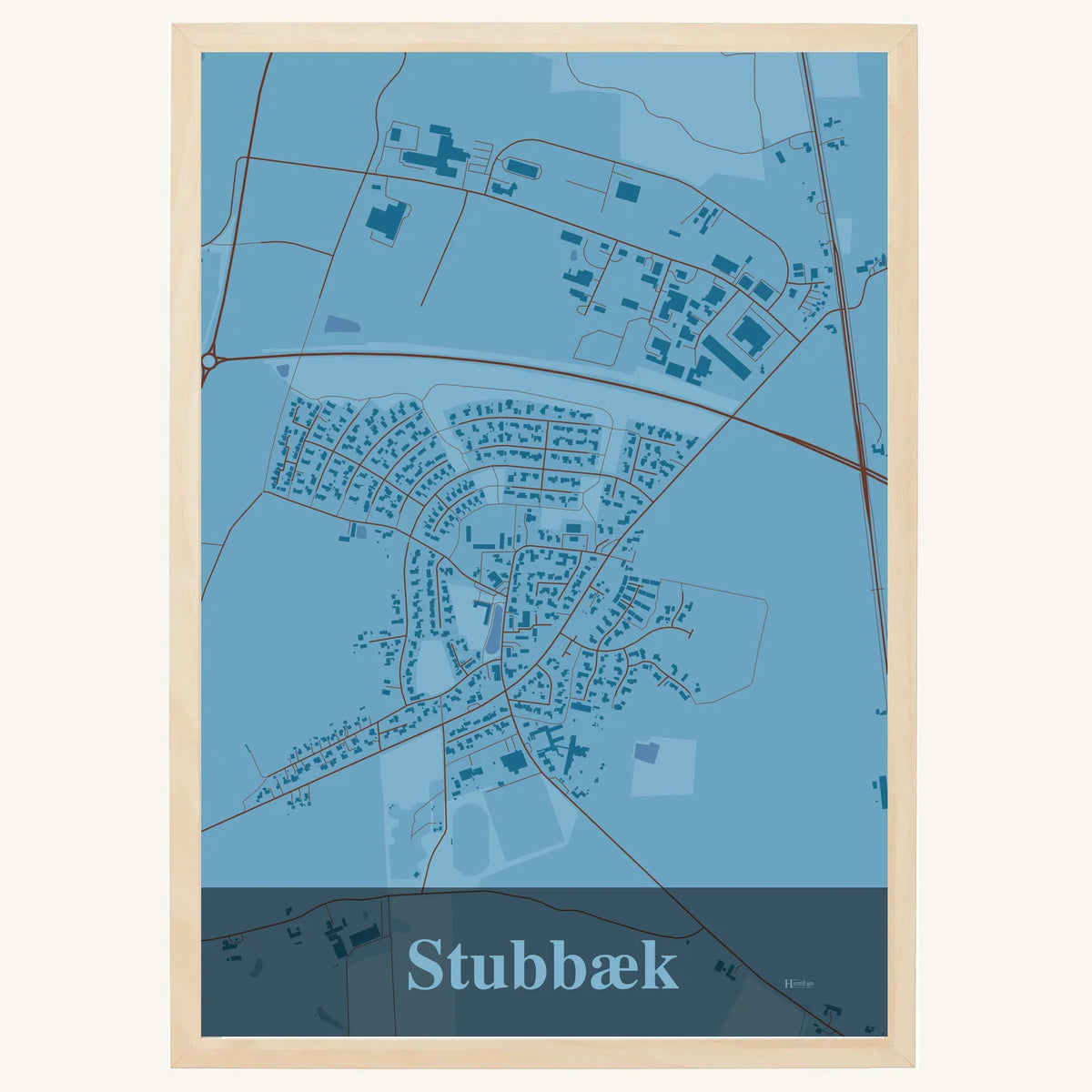 Stubbæk plakat – Firkantet 2026 – Lys pastel blå