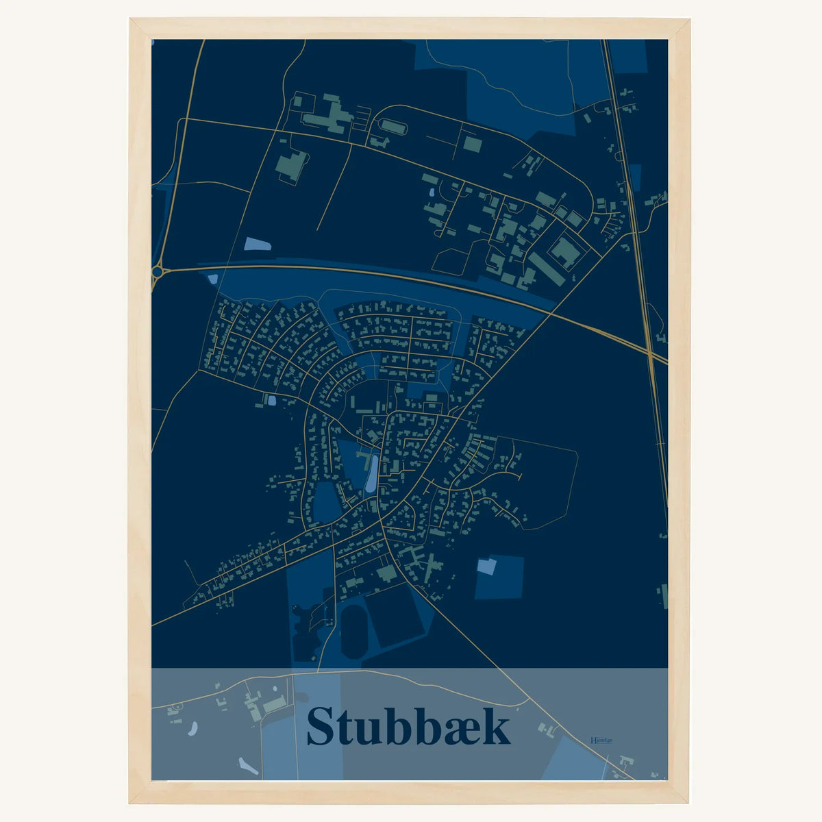 Stubbæk plakat – Firkantet 2026 – Mørk blå