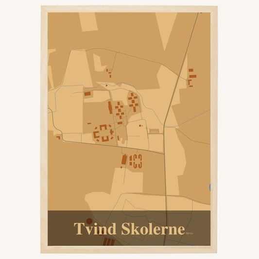 Tvind Skolerne plakat – Firkantet 2026 – Lys pastel brun