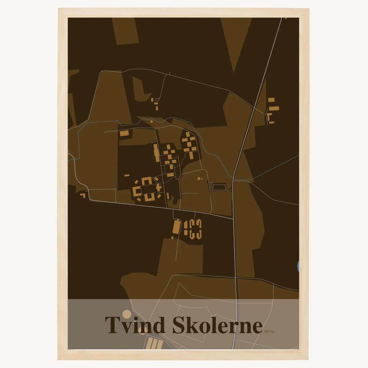 Tvind Skolerne plakat – Firkantet 2026 – Mørk brun