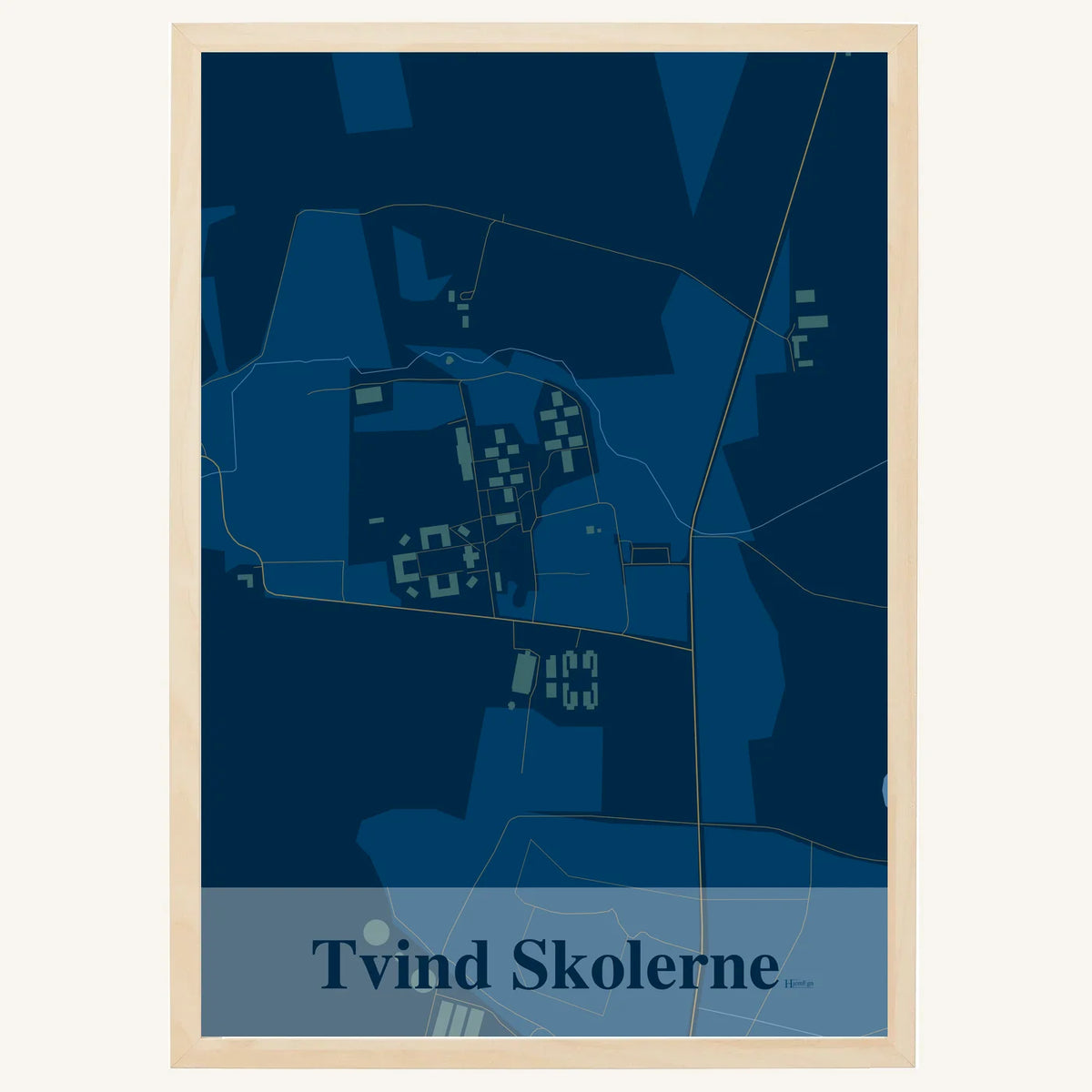 Tvind Skolerne plakat – Firkantet 2026 – Mørk blå