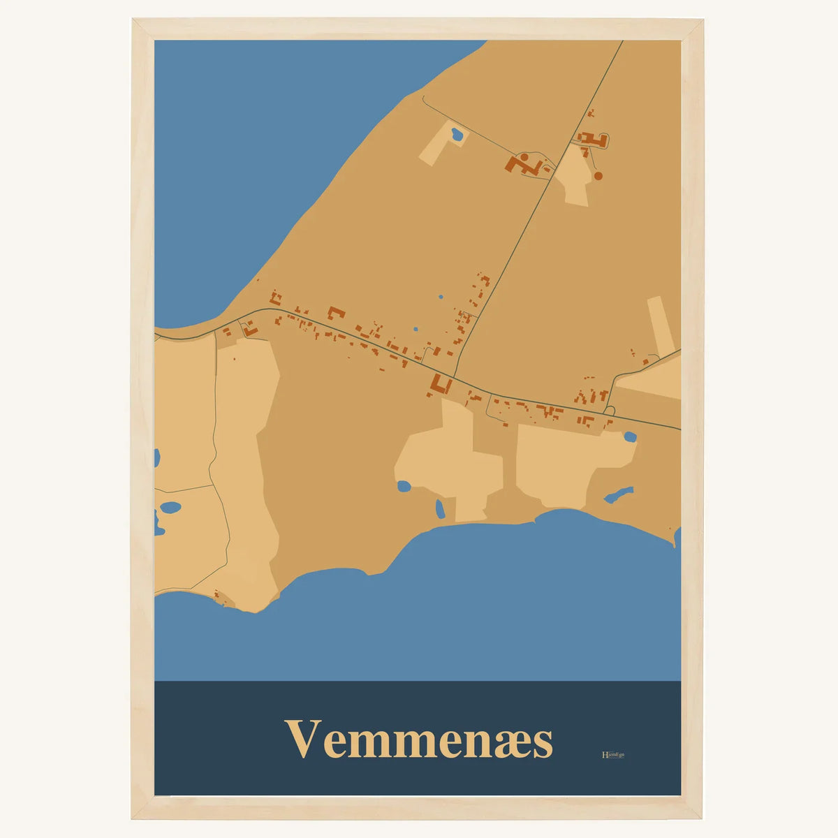 Vemmenæs plakat – Firkantet 2026 – Lys pastel brun