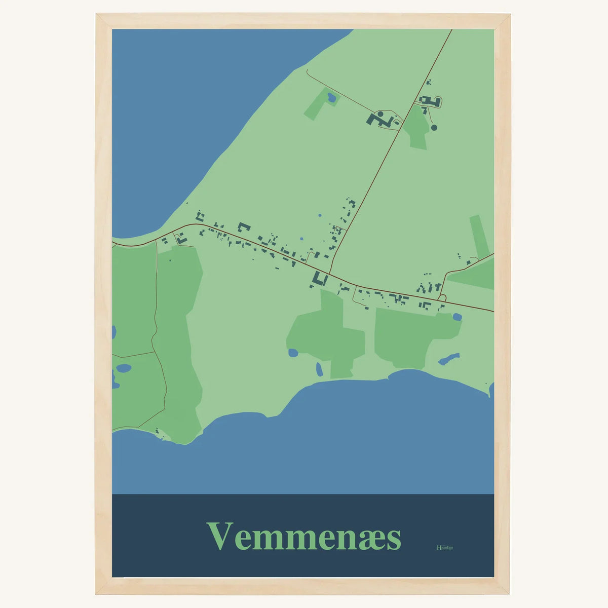 Vemmenæs plakat – Firkantet 2026 – Lys pastel grøn