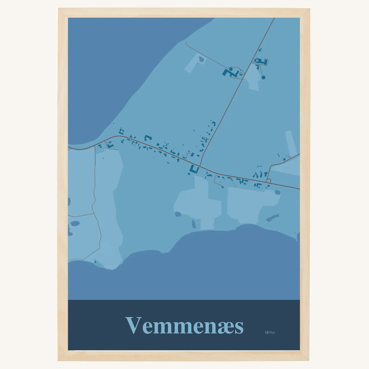 Vemmenæs plakat – Firkantet 2026 – Lys pastel blå