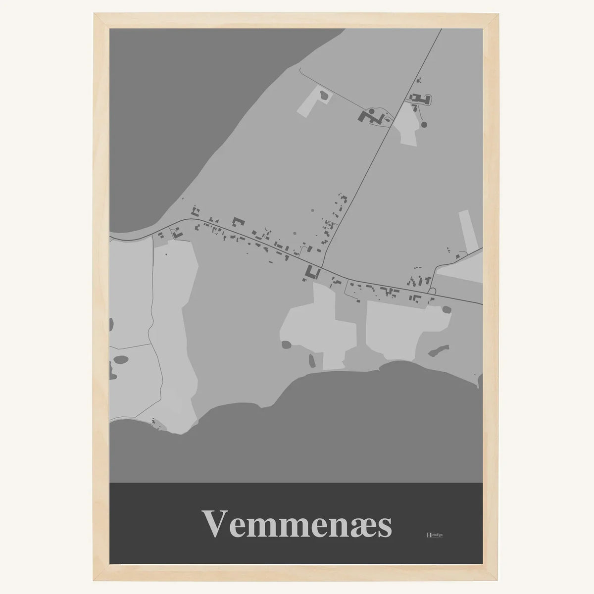 Vemmenæs plakat – Firkantet 2026 – Lys pastel grå