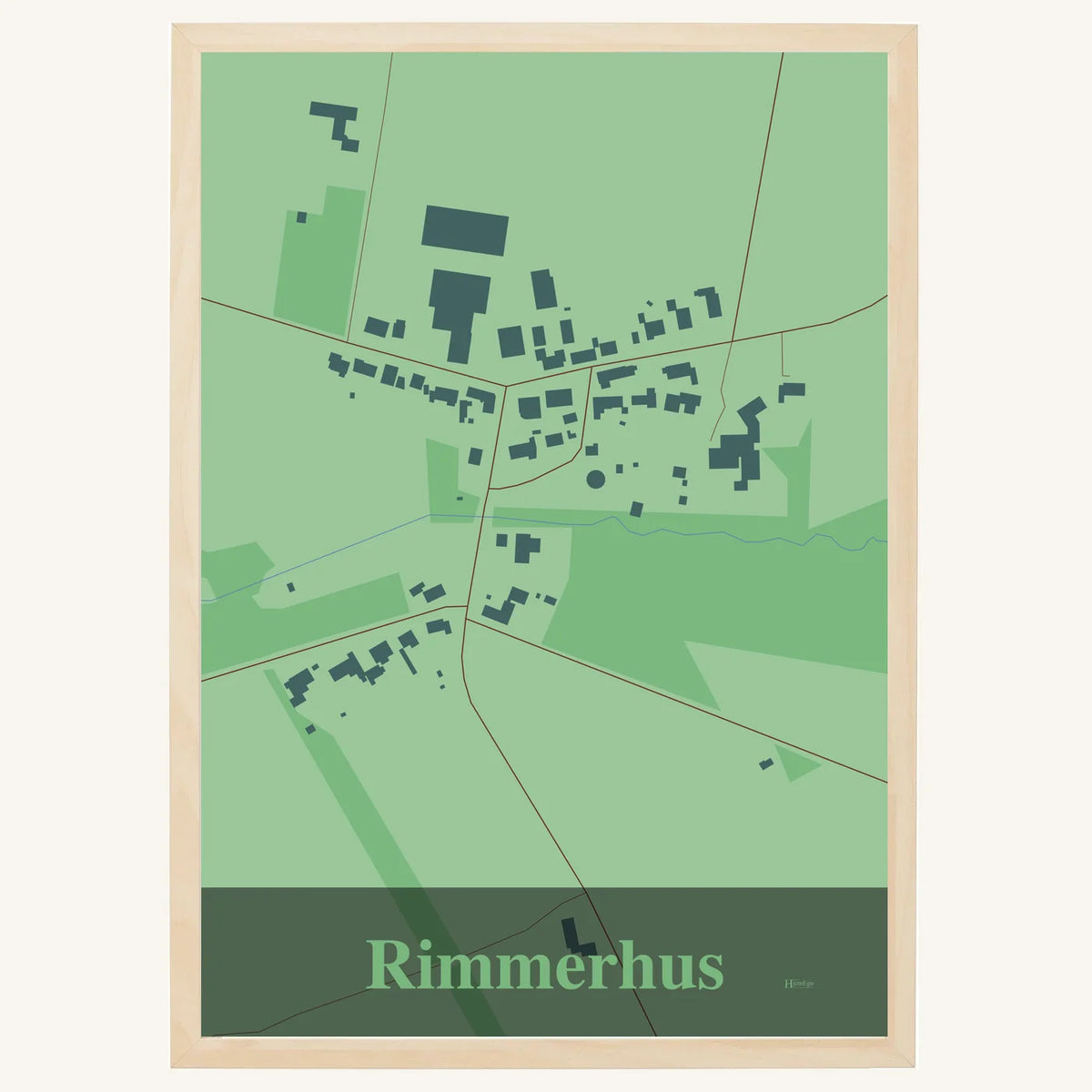 Rimmerhus plakat – Firkantet 2026 – Lys pastel grøn