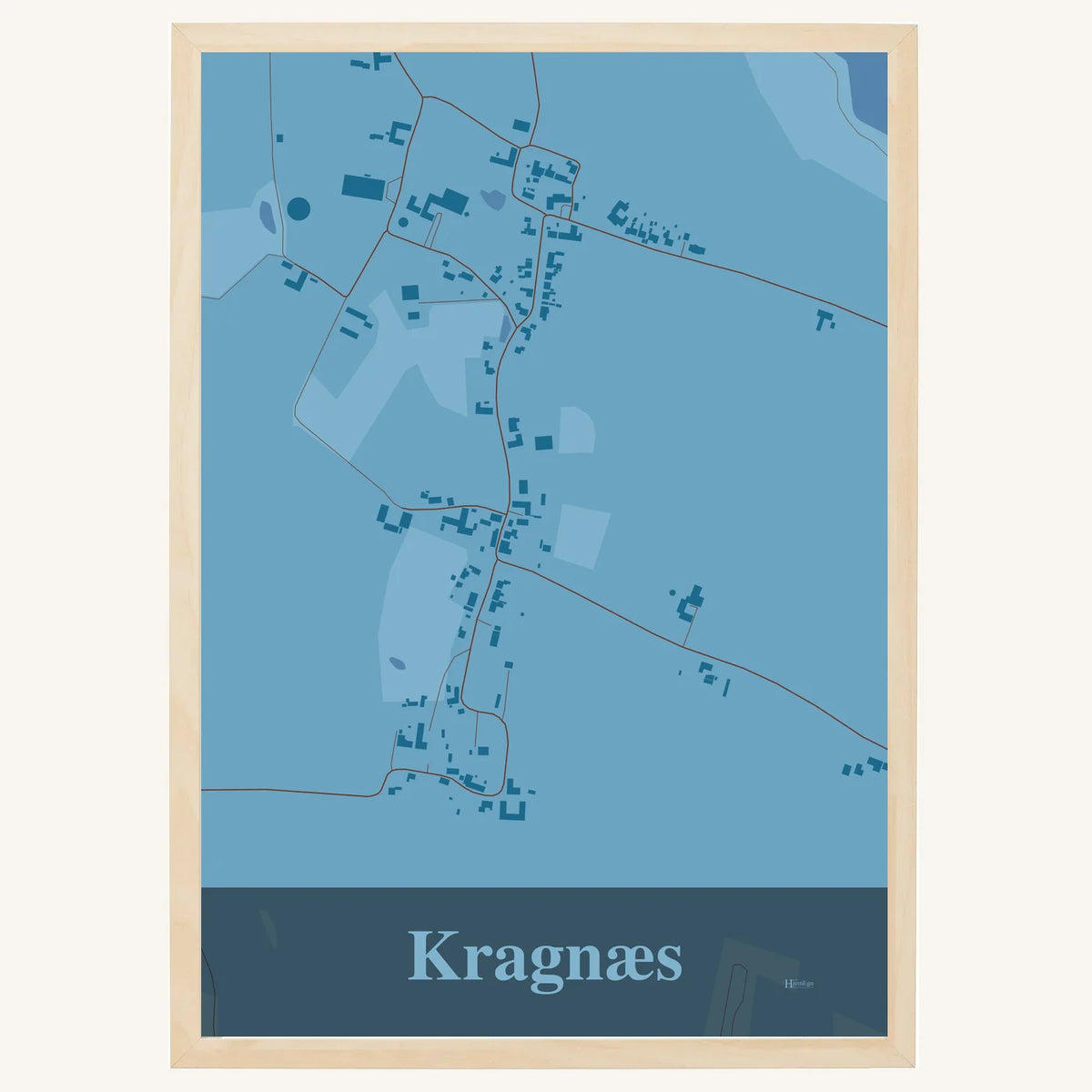 Kragnæs plakat – Firkantet 2026 – Lys pastel blå