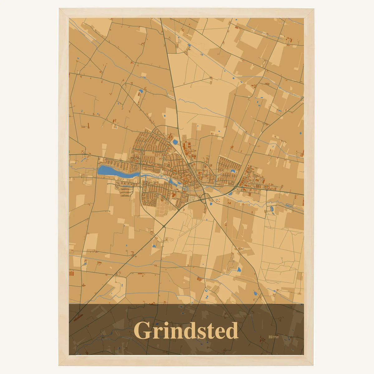 Grindsted plakat – Firkantet 2026 – Lys pastel brun