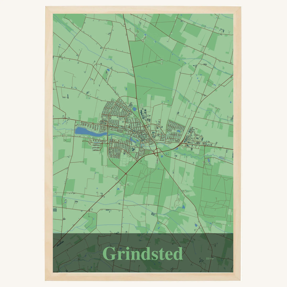 Grindsted plakat – Firkantet 2026 – Lys pastel grøn