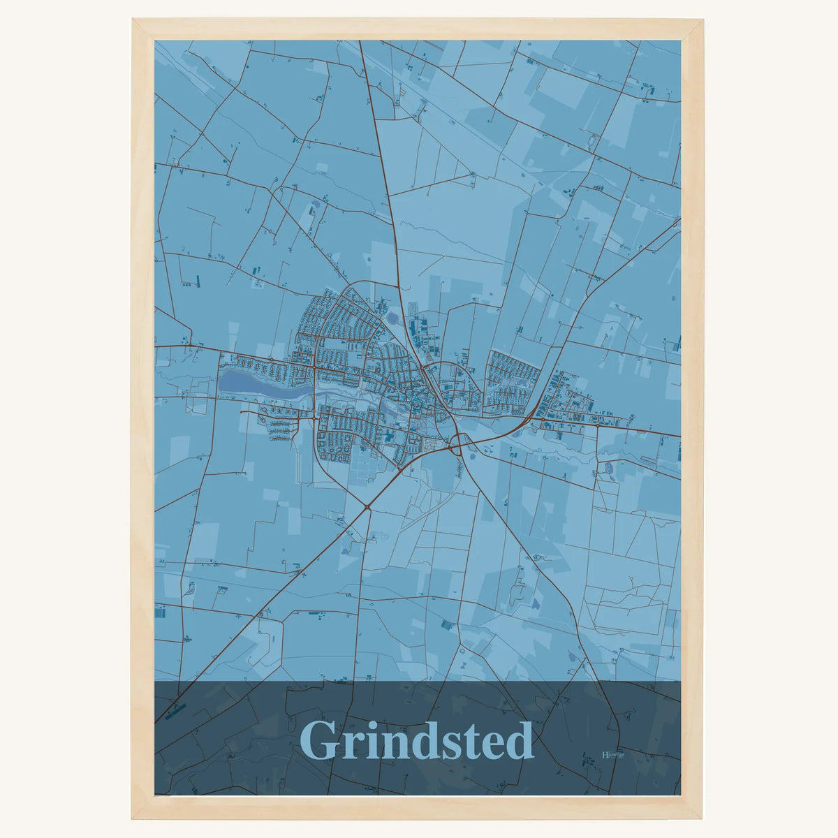Grindsted plakat – Firkantet 2026 – Lys pastel blå