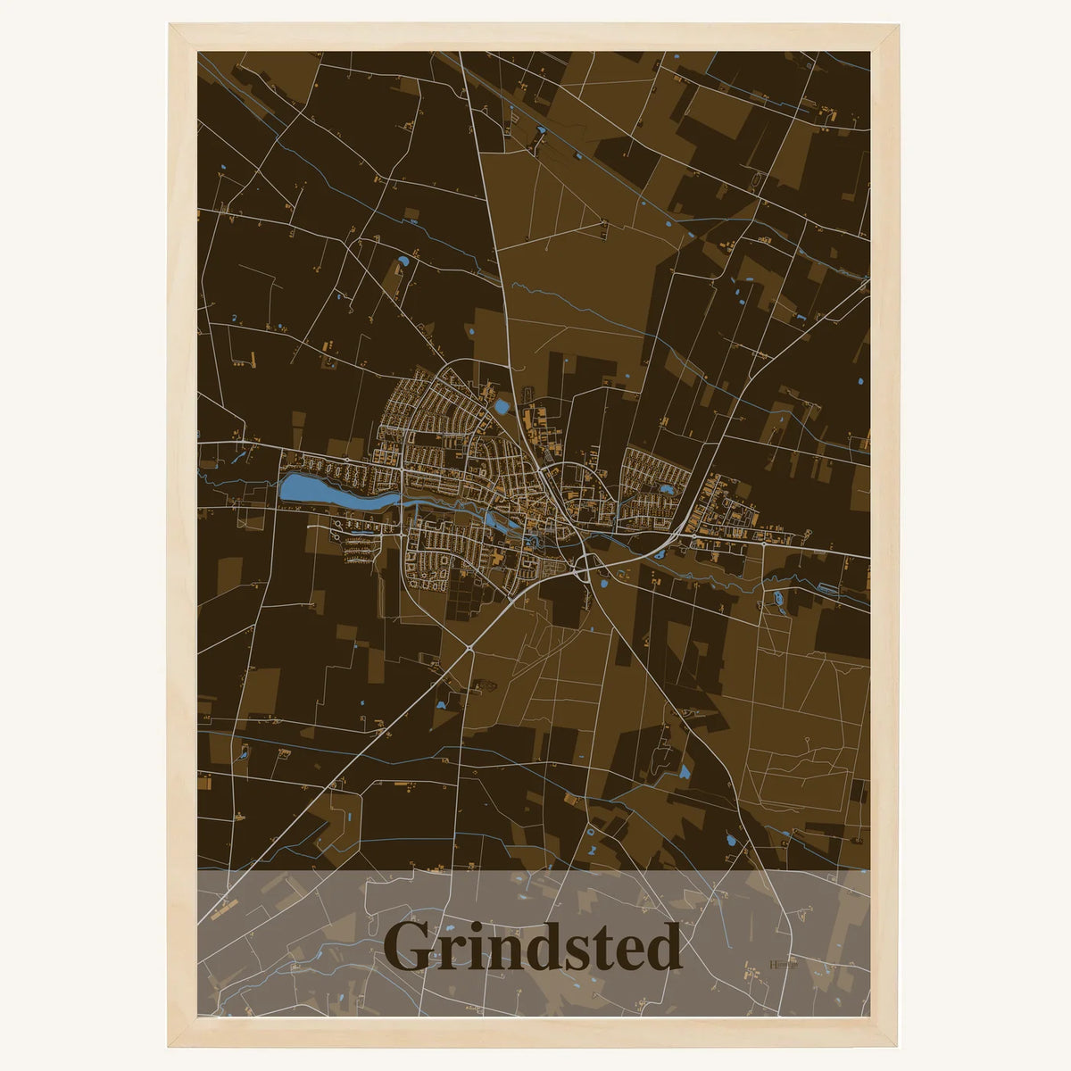 Grindsted plakat – Firkantet 2026 – Mørk brun