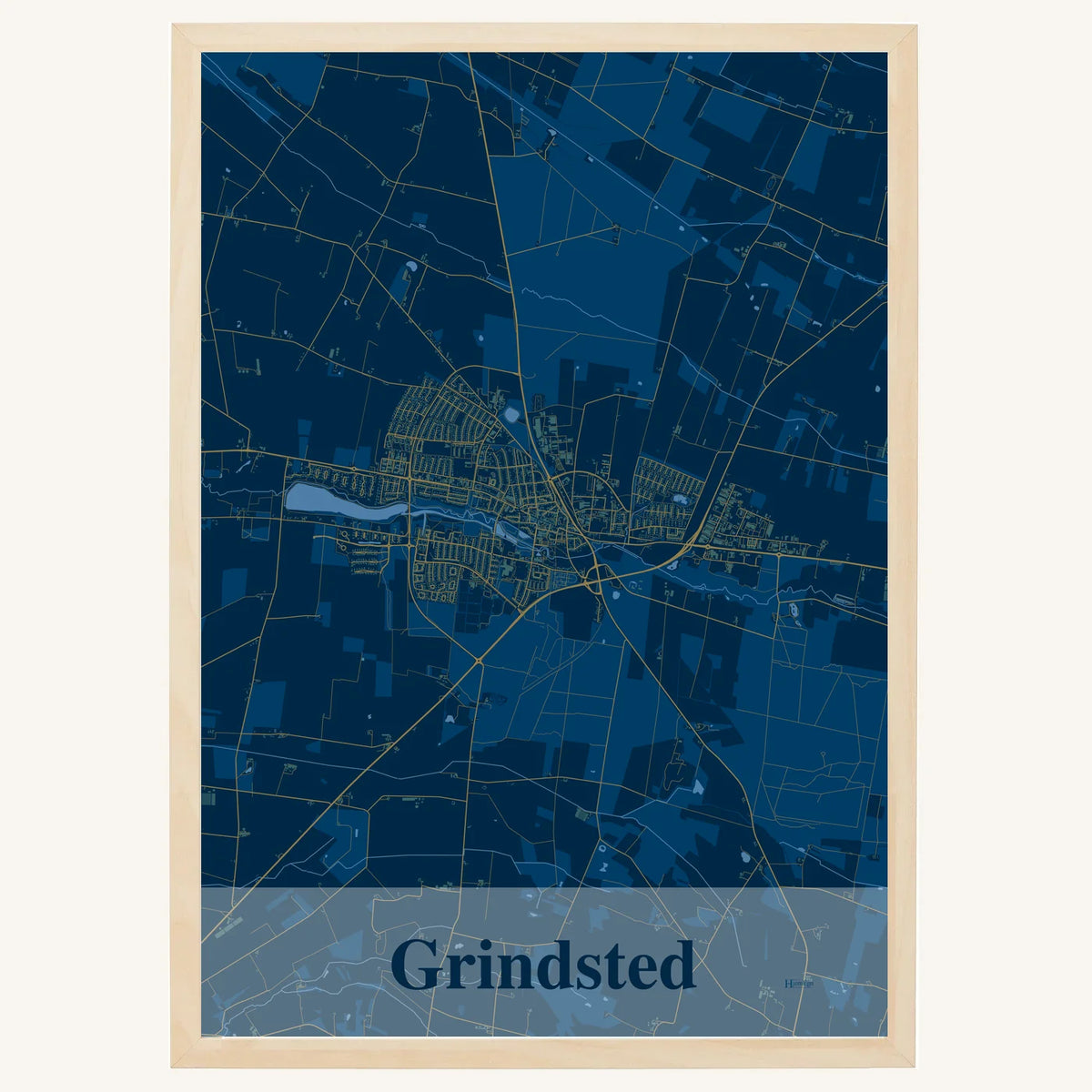 Grindsted plakat – Firkantet 2026 – Mørk blå
