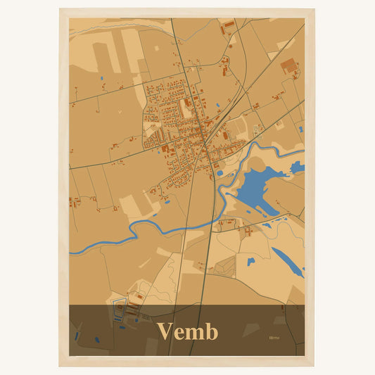 Vemb plakat – Firkantet 2026 – Lys pastel brun
