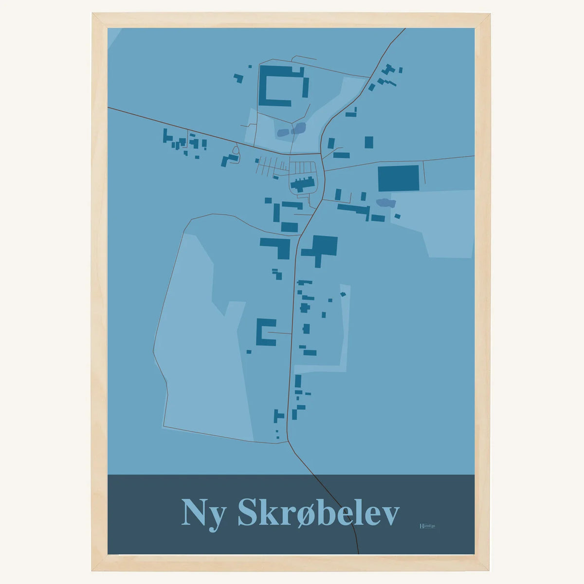Ny Skrøbelev plakat – Firkantet 2026 – Lys pastel blå
