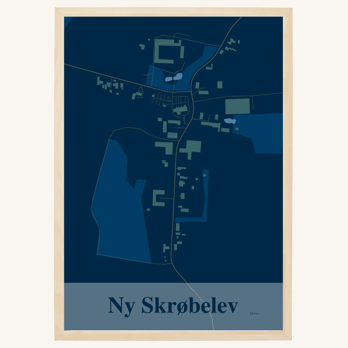 Ny Skrøbelev plakat – Firkantet 2026 – Mørk blå