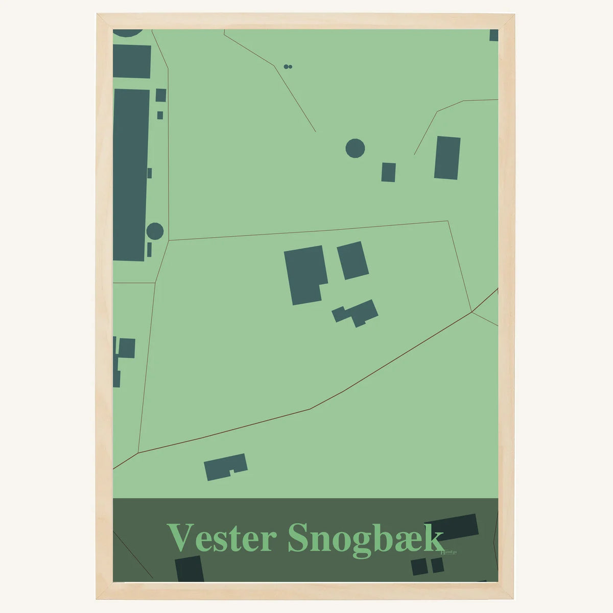 Vester Snogbæk plakat – Firkantet 2026 – Lys pastel grøn