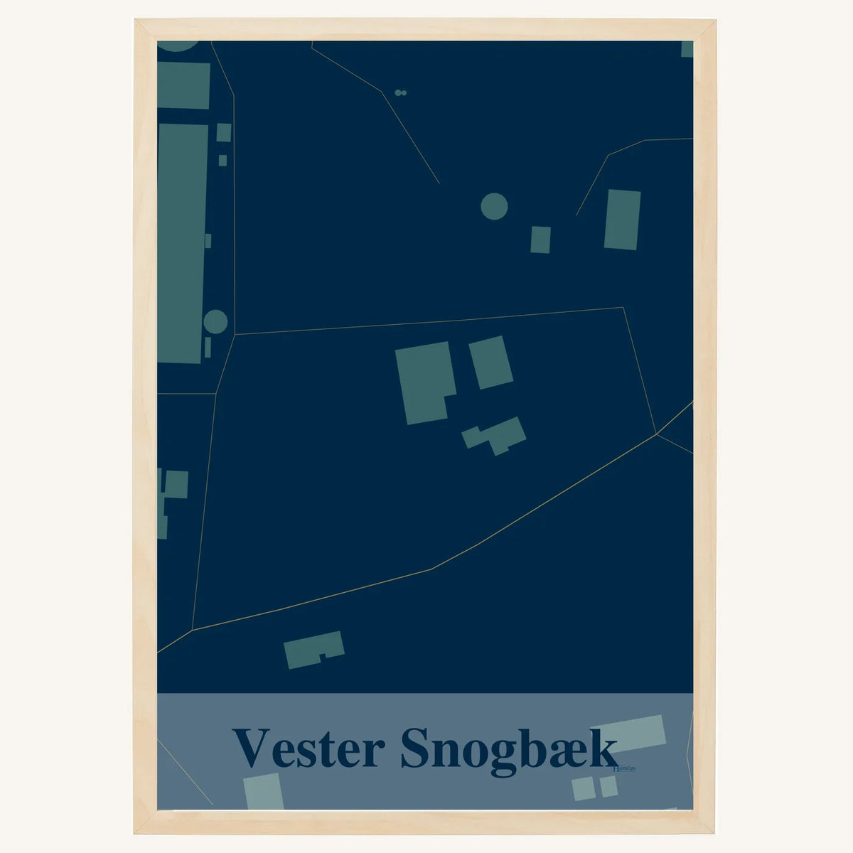 Vester Snogbæk plakat – Firkantet 2026 – Mørk blå