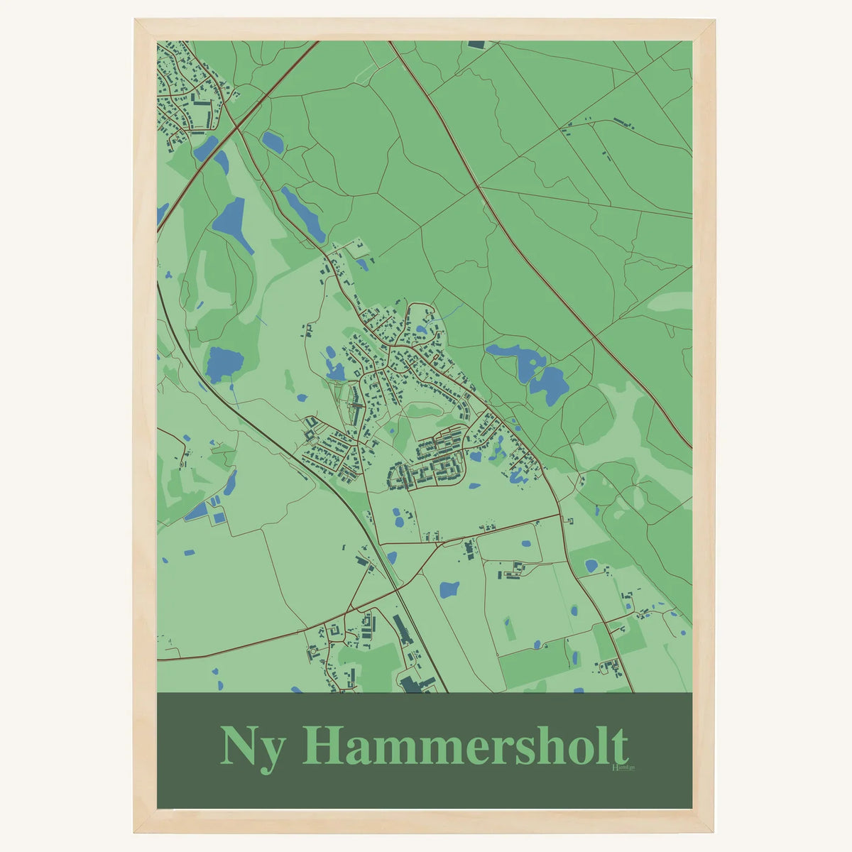 Ny Hammersholt plakat – Firkantet 2026 – Lys pastel grøn