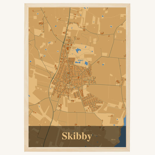 Skibby plakat – Firkantet 2026 – Lys pastel brun