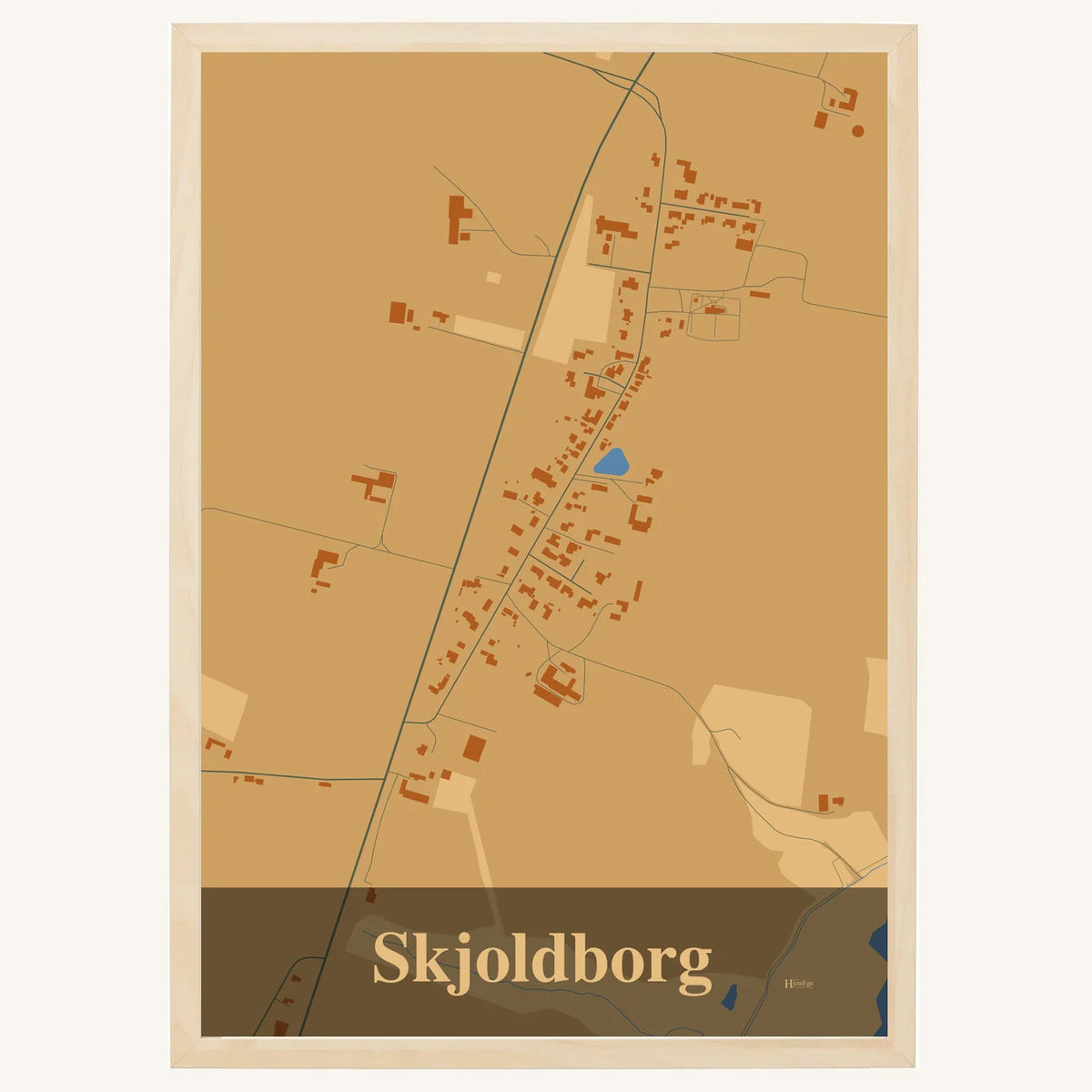 Skjoldborg plakat – Firkantet 2026 – Lys pastel brun