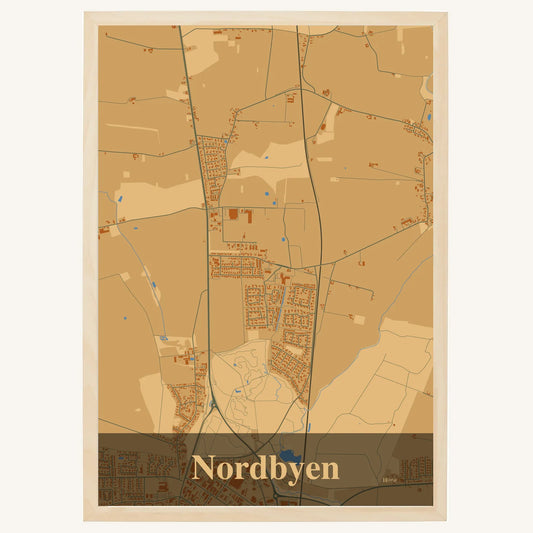 Nordbyen Plakat – Lys pastel brun