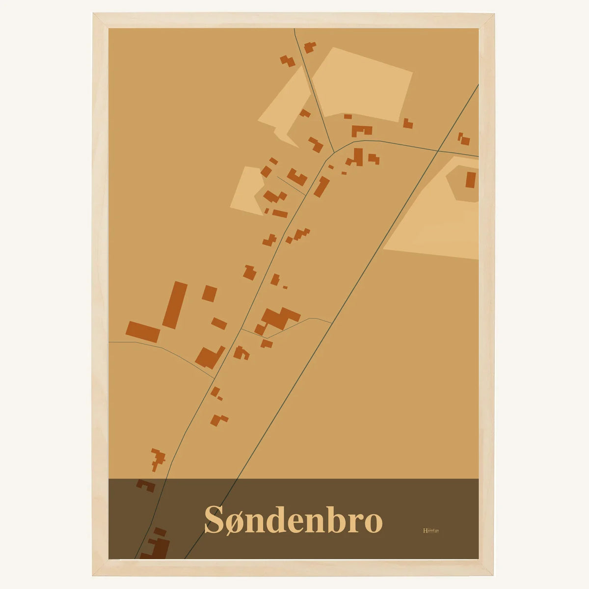 Søndenbro plakat – Firkantet 2026 – Lys pastel brun