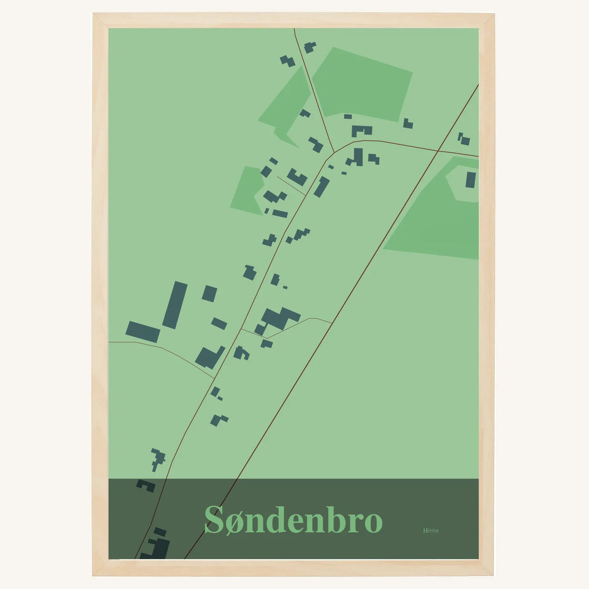 Søndenbro plakat – Firkantet 2026 – Lys pastel grøn