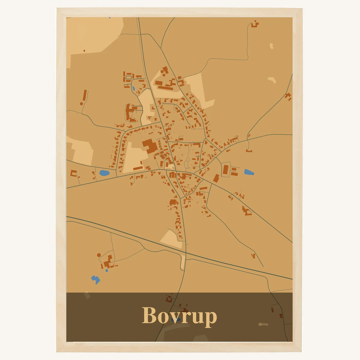 Bovrup plakat – Firkantet 2026 – Lys pastel brun