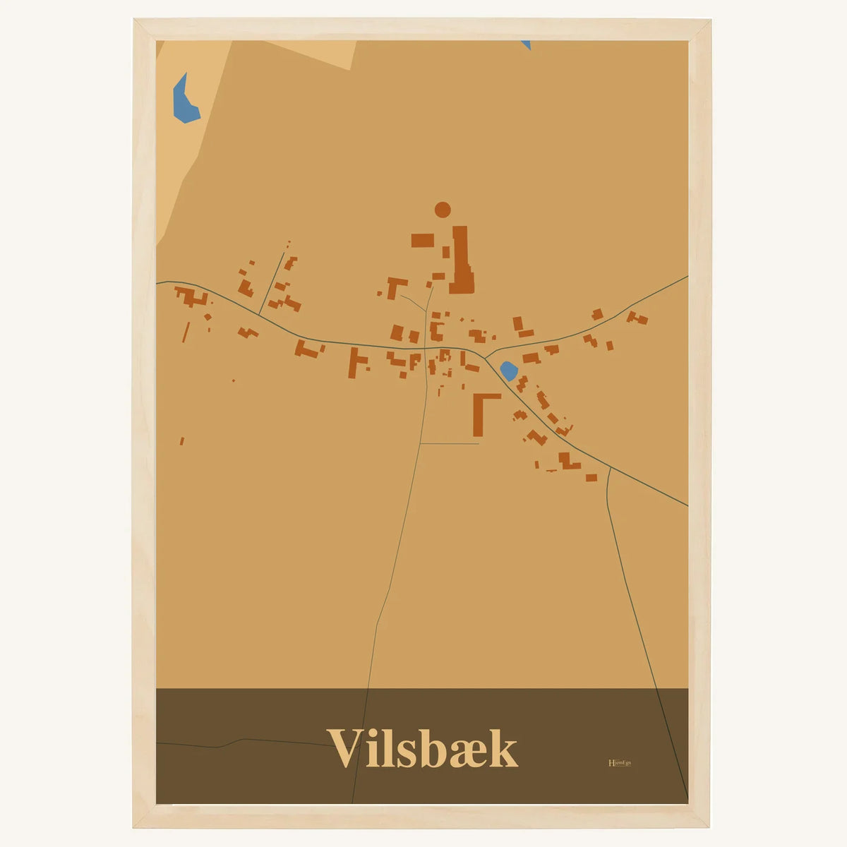 Vilsbæk plakat – Firkantet 2026 – Lys pastel brun