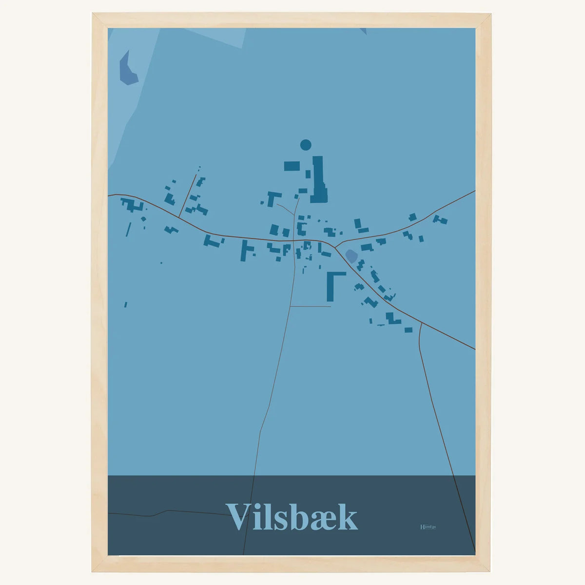Vilsbæk plakat – Firkantet 2026 – Lys pastel blå