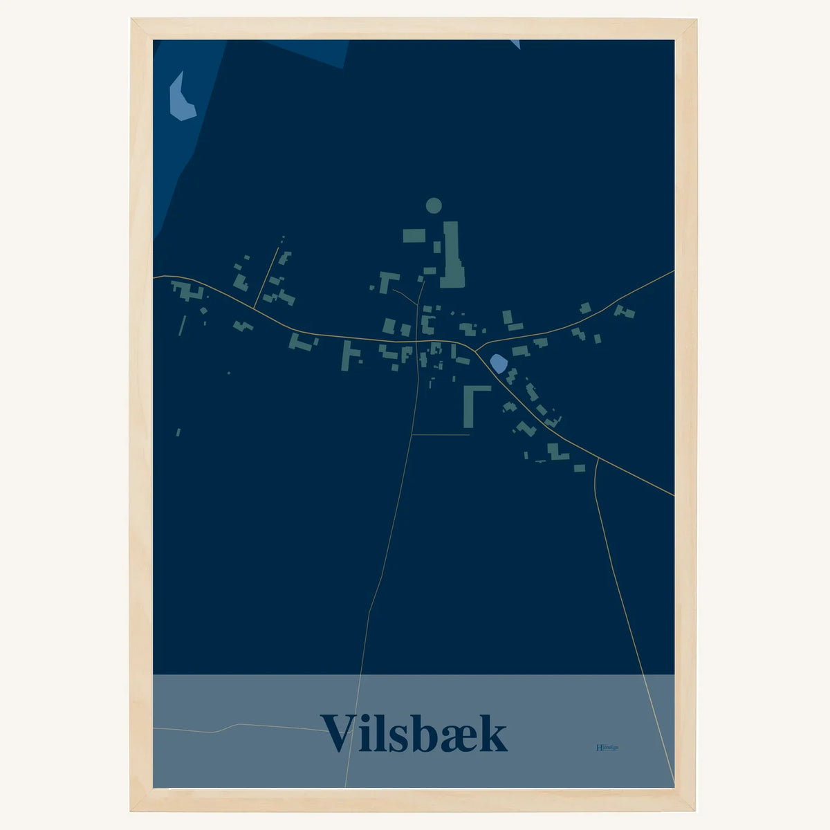 Vilsbæk plakat – Firkantet 2026 – Mørk blå