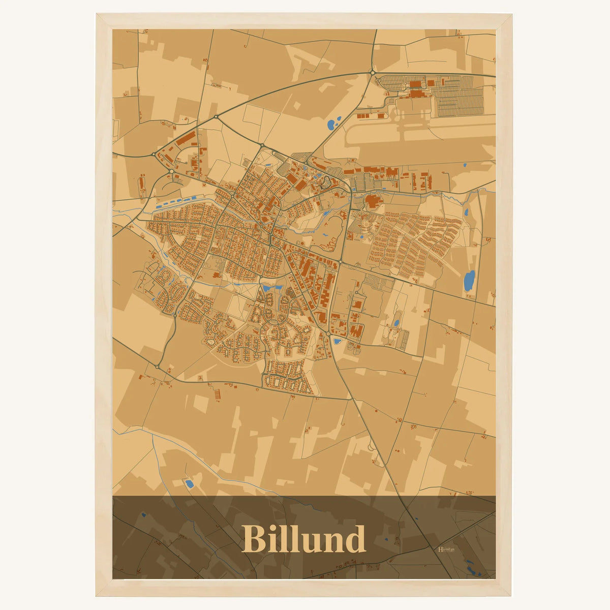 Billund plakat – Firkantet 2026 – Lys pastel brun