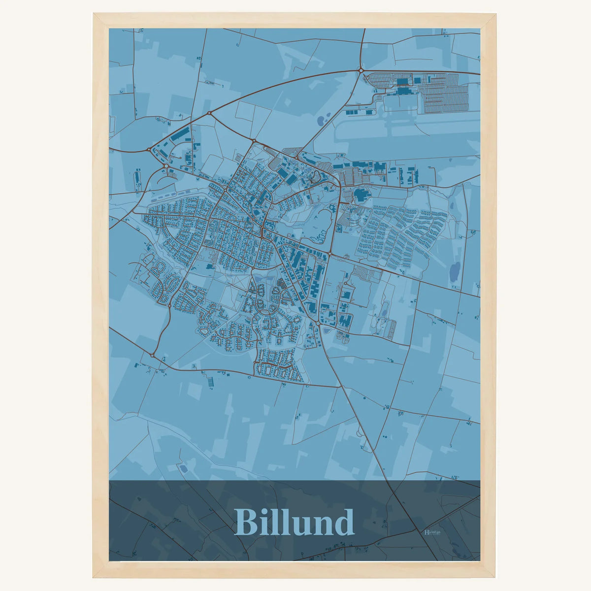 Billund plakat – Firkantet 2026 – Lys pastel blå