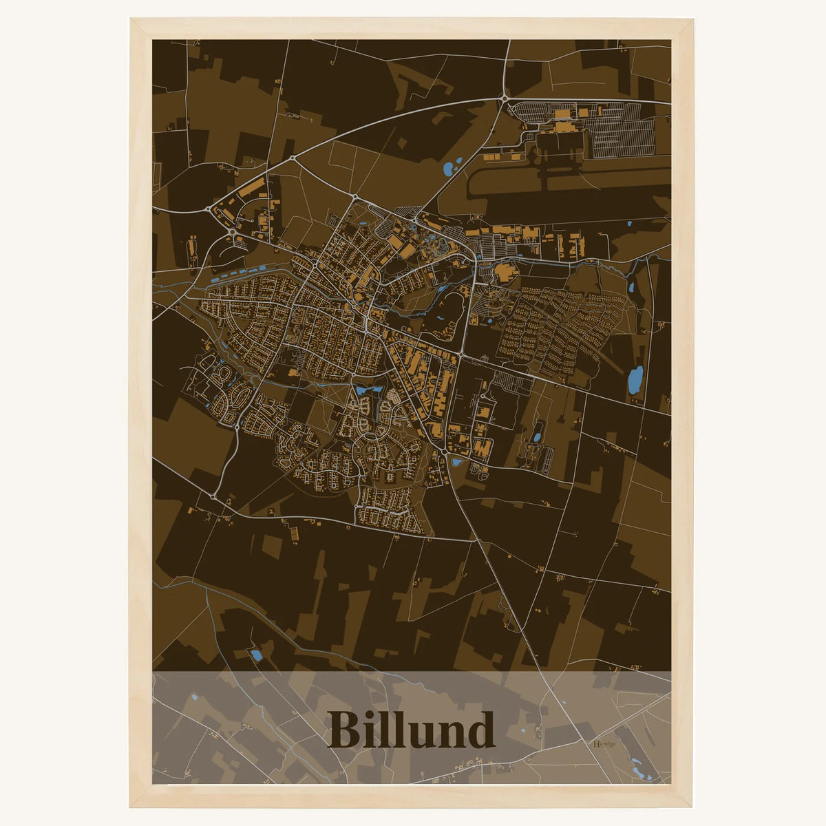 Billund plakat – Firkantet 2026 – Mørk brun
