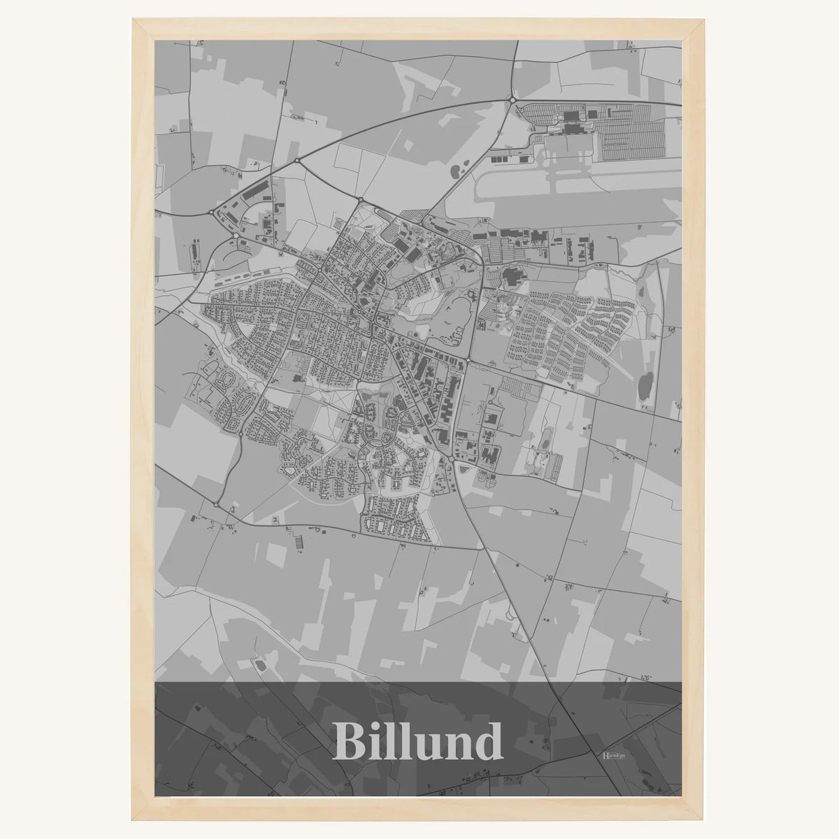 Billund plakat – Firkantet 2026 – Lys pastel grå
