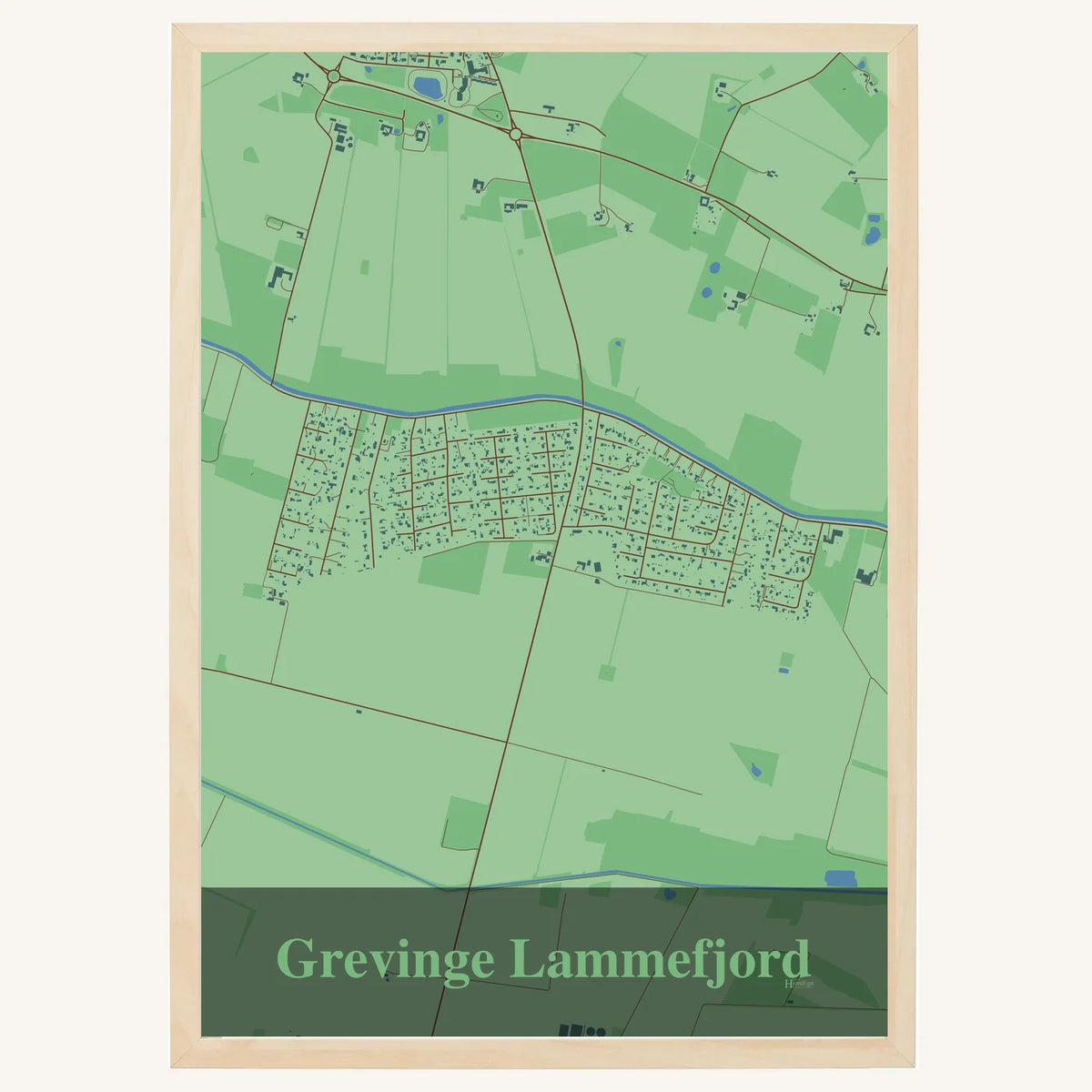 Grevinge Lammefjord plakat – Firkantet 2026 – Lys pastel grøn