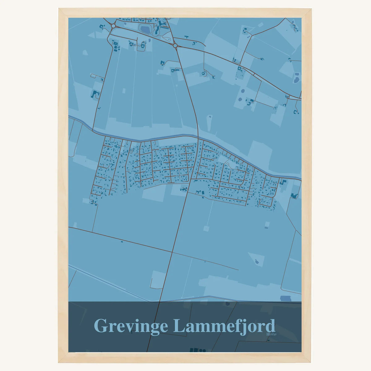 Grevinge Lammefjord plakat – Firkantet 2026 – Lys pastel blå