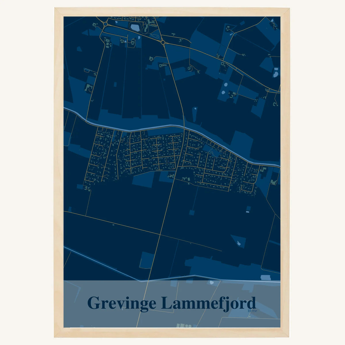 Grevinge Lammefjord plakat – Firkantet 2026 – Mørk blå
