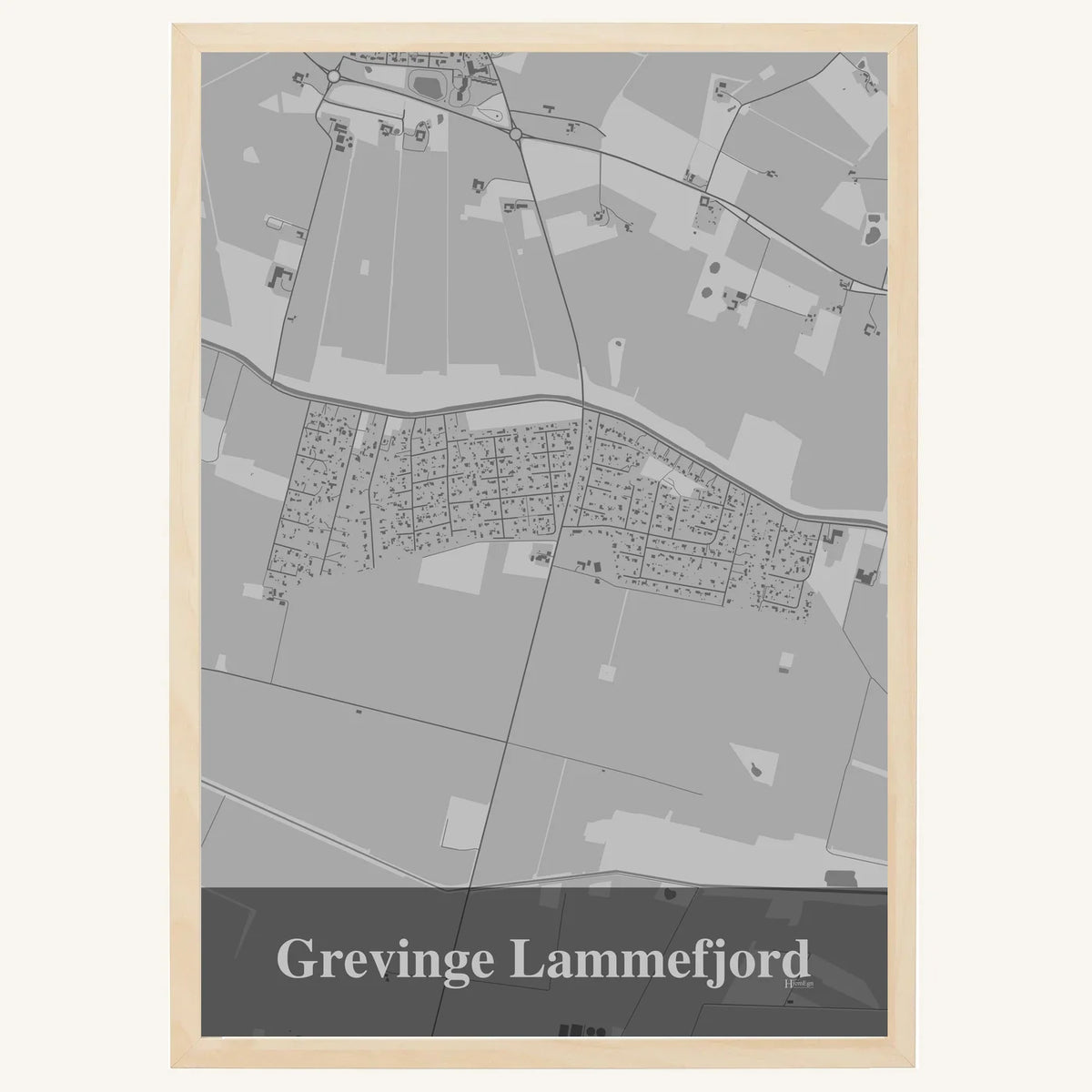 Grevinge Lammefjord plakat – Firkantet 2026 – Lys pastel grå