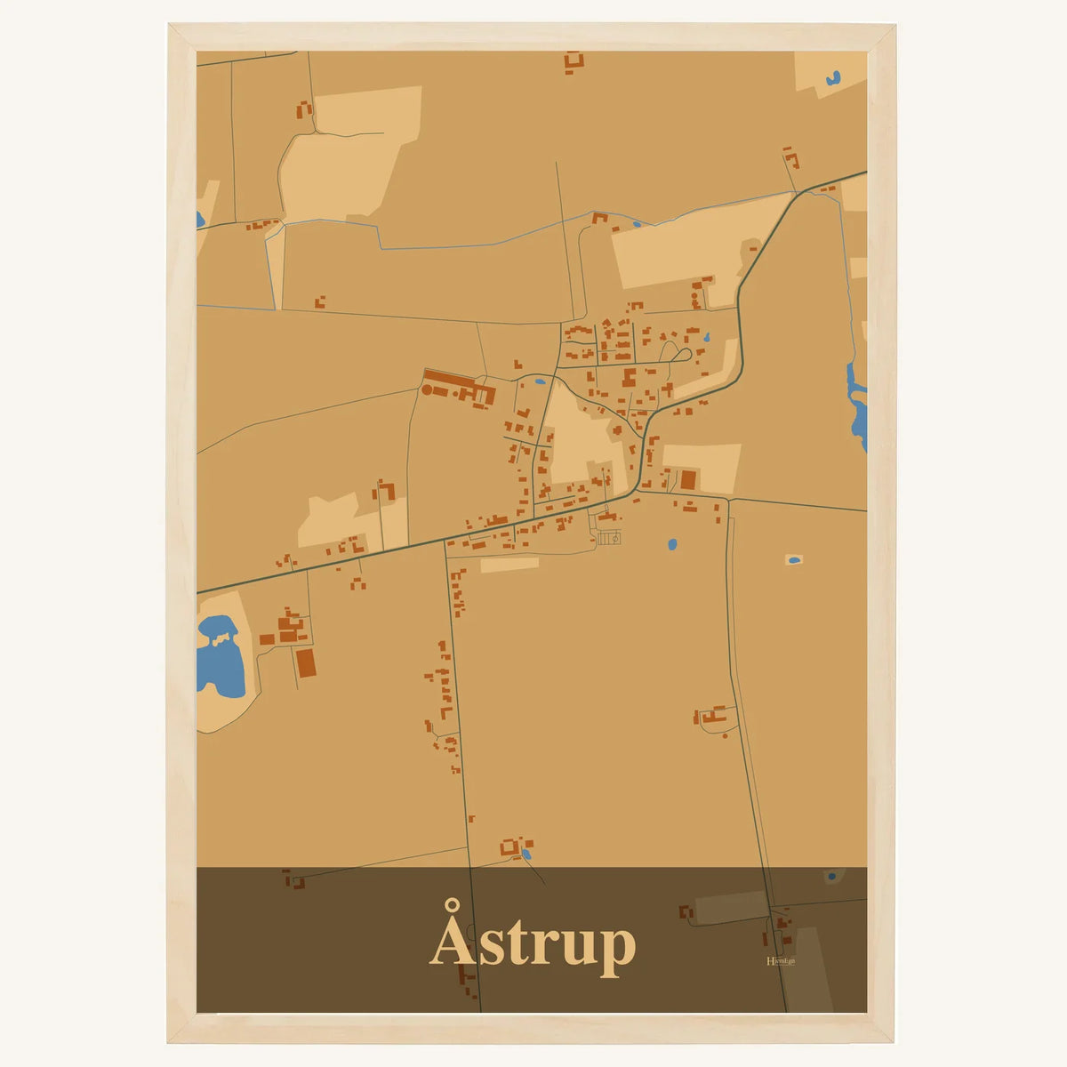 Åstrup plakat – Firkantet 2026 – Lys pastel brun