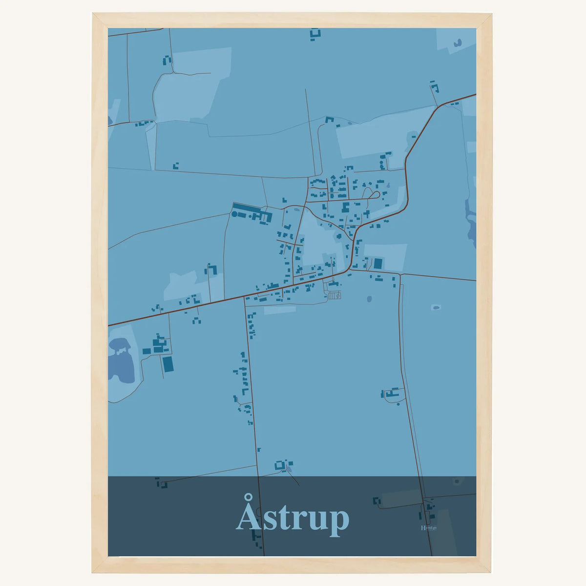 Åstrup plakat – Firkantet 2026 – Lys pastel blå