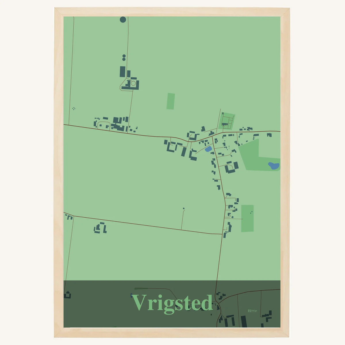 Vrigsted plakat – Firkantet 2026 – Lys pastel grøn
